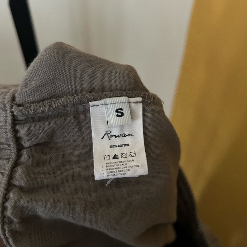 Wide Leg Linen-Blend Pants in Olive Taupe - Picture 6 of 10